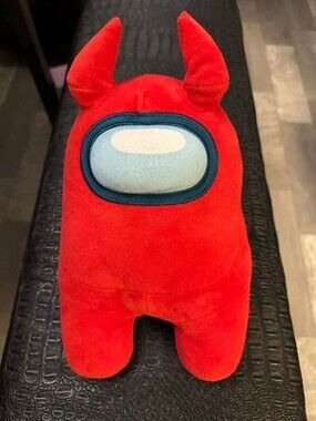 Toikido Among Us Red Plush Toy 12" Soft Cute Stuffed Animal w/ Horns